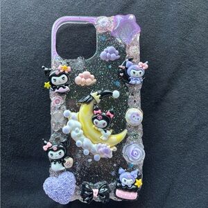 Decorative Phone Case with Cute kuromi Characters - Purple and Yellow